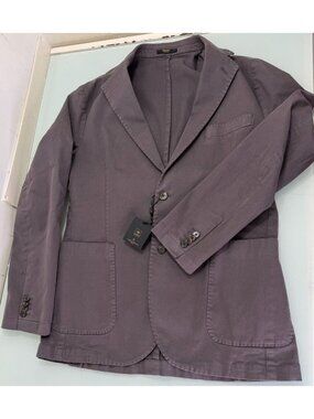 New Doppelganger Roma Blazer Jacket US 44 Double Vent Canvas Stretch Brown NWT